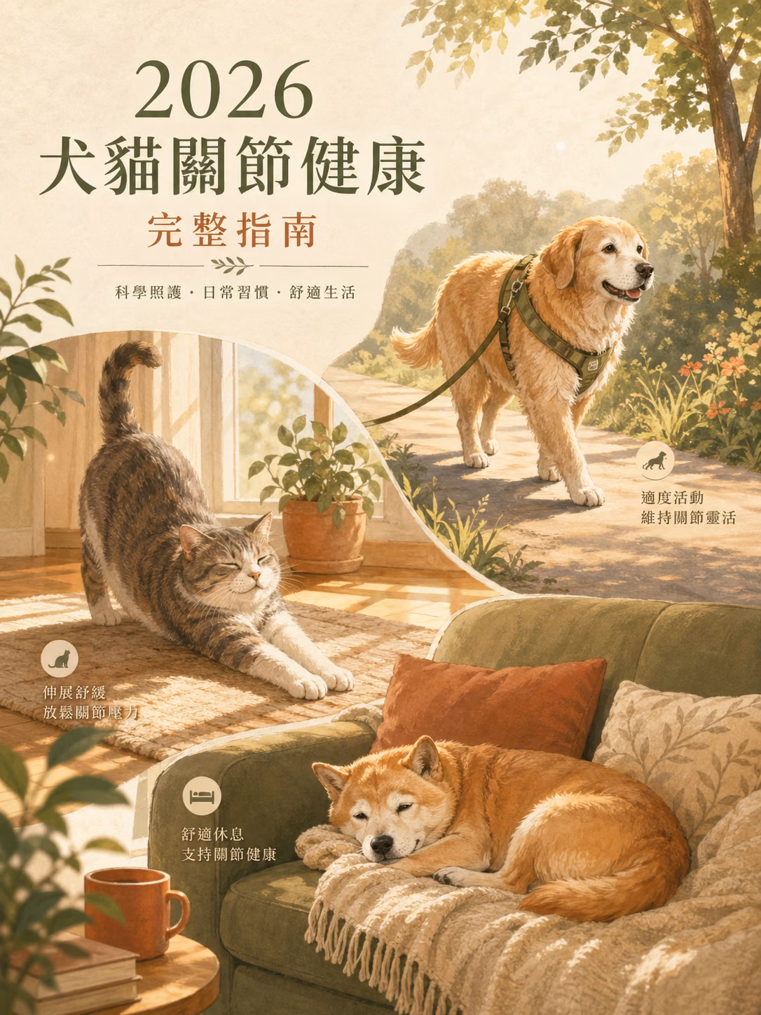 熟齡犬貓溫馨生活圖