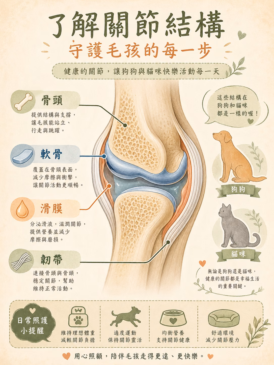 犬貓關節解剖示意圖