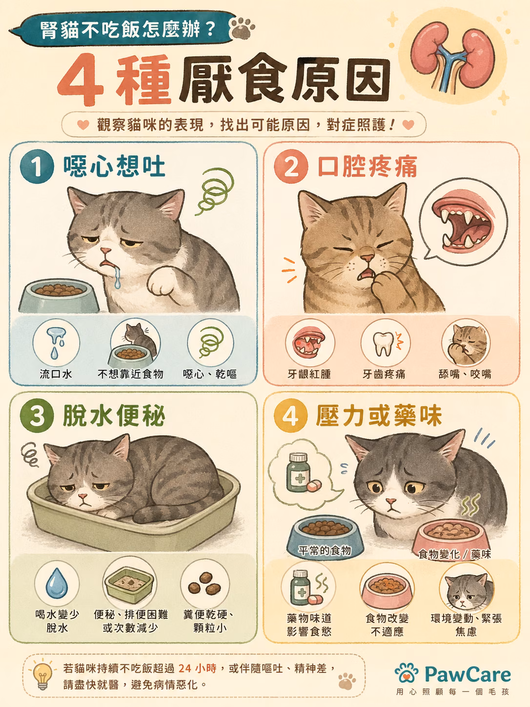 四種厭食原因對照圖