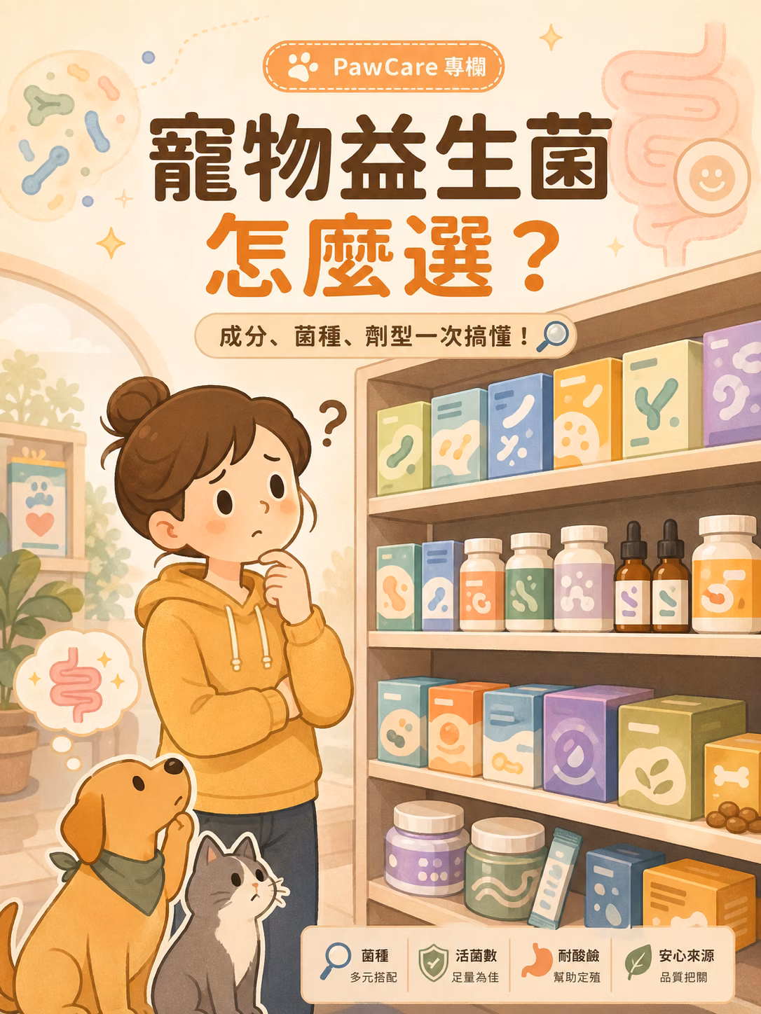 益生菌貨架選擇困惑圖