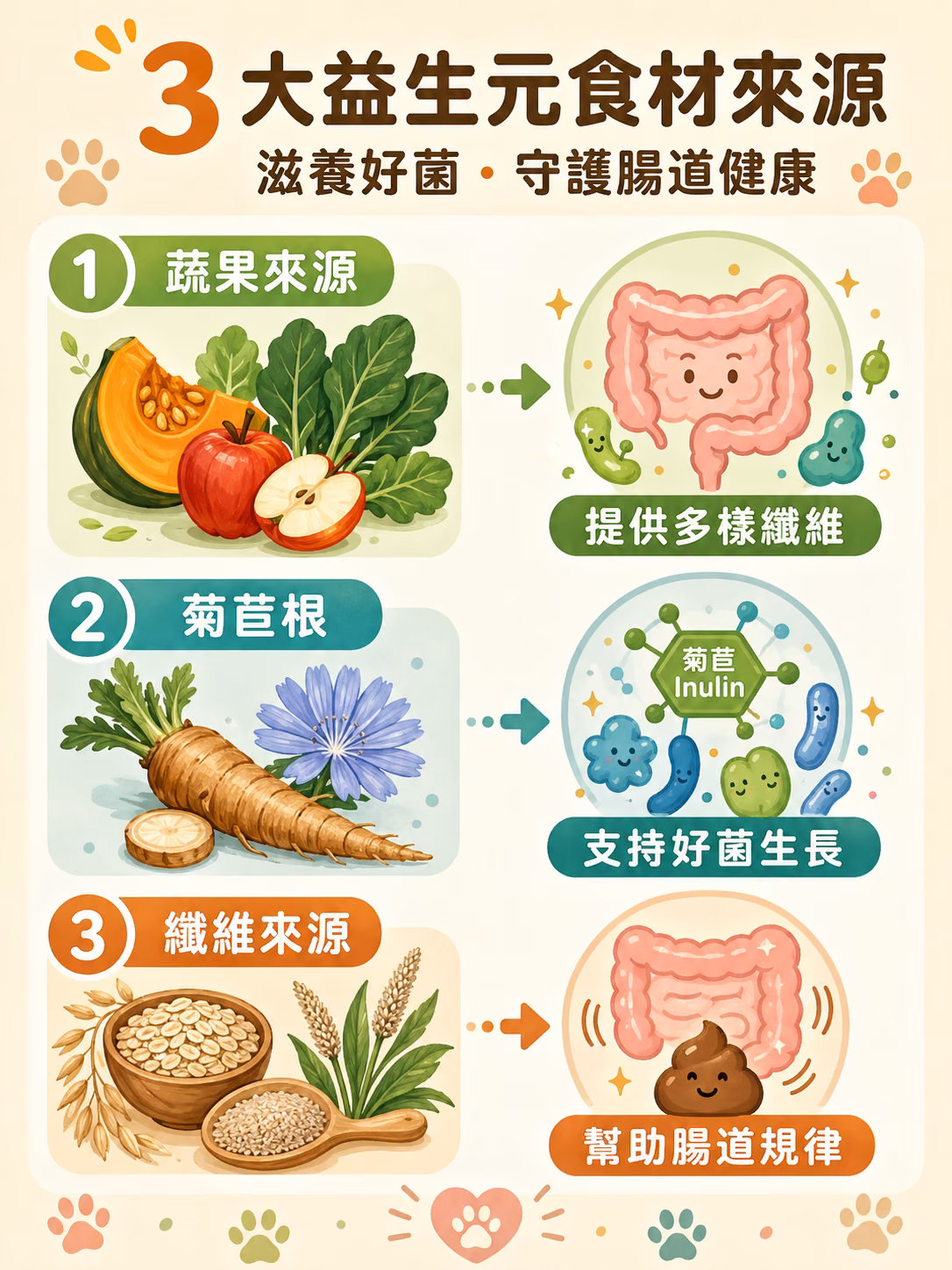 三大益生元食材來源圖